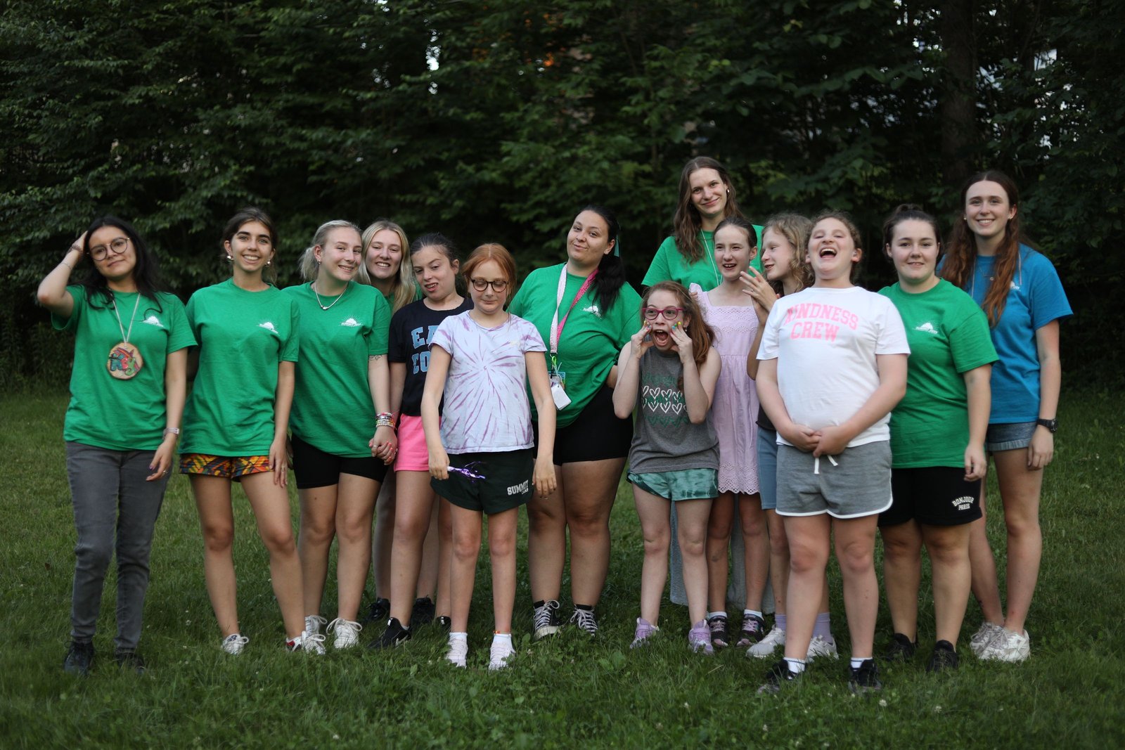 A group of Summit campers returns from an activity.